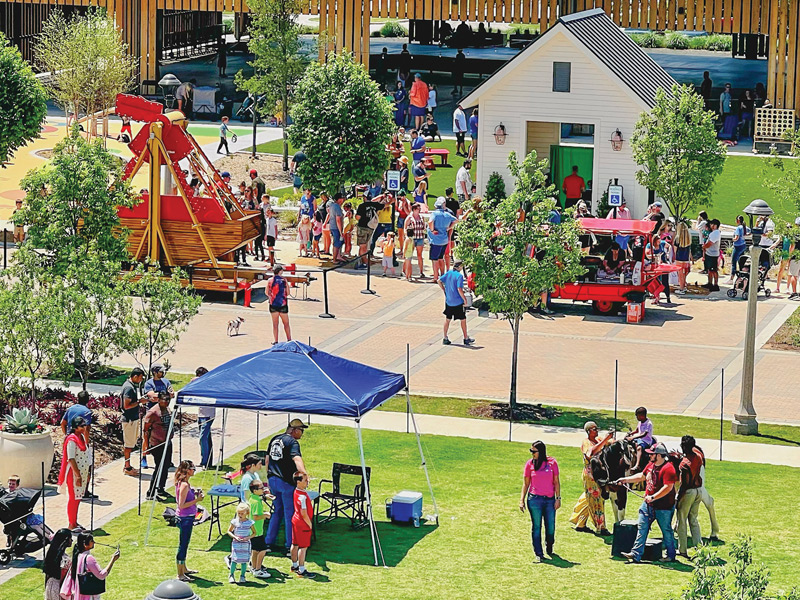 Community gathering at Town Square