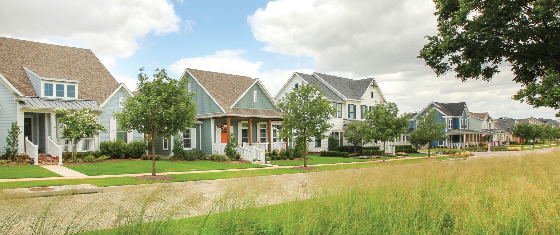 Row of houses at Pecan Square